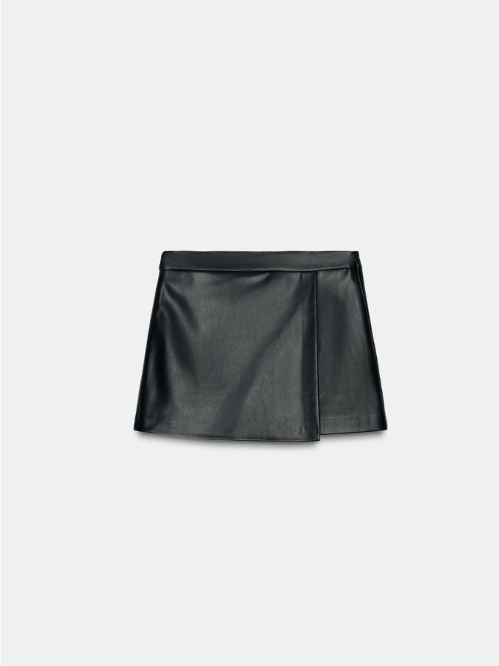 Zara Black Faux Leather Mini Skort